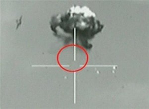 A still image taken from IDF video footage shows what they say is a small unidentified aircraft shot down in a mid-air interception after it crossed into southern Israel
