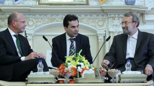 Ali Larijani and Italian Ambassador to Tehran Luca Giansanti