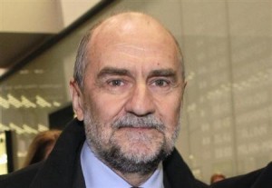 Herman Nackaerts, head of a delegation of the IAEA, looks on at the airport in Vienna after arriving with his team from Iran