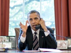 Obama on the phone