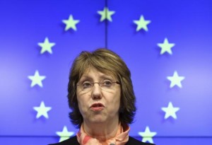 EU foreign policy chief Ashton holds a news conference after a European Union emergency foreign ministers meeting in Brussels on the situation in Ukraine