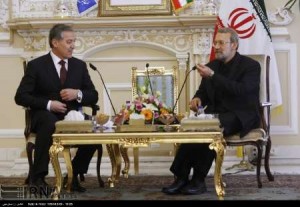 tajik fm and larijani