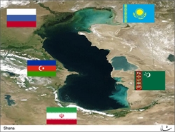 caspian sea contires
