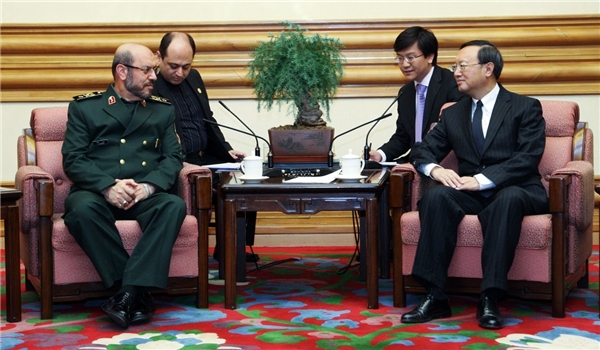 iran's defense minister meeting with Yang Jiechi