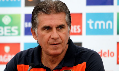 Iranian national football team (Team Melli) coach Carlos Queiroz