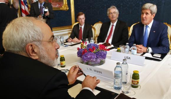Iran's Foreign Minister Zarif attends a bilateral meeting with U.S. Secretary of State Kerry in Vienna