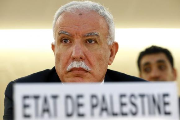 Palestinian Minister of Foreign Affairs Malki pauses before the 21st Special Session of the Human Rights Council in Geneva