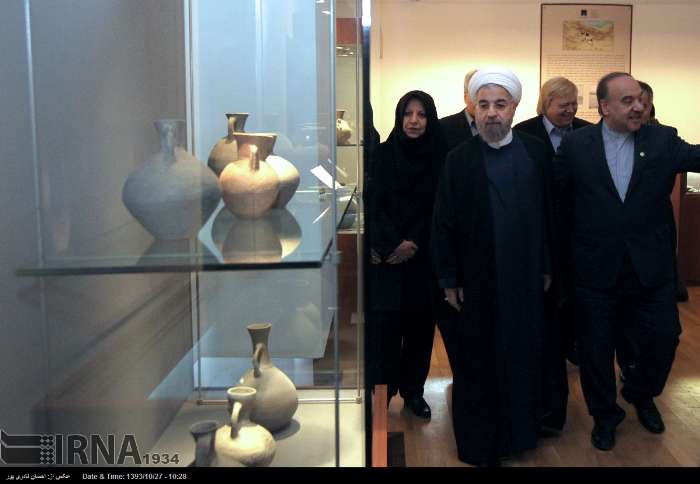 President Rouhani has attends ceremony of stolen Iranian antiques transferred from Belgium