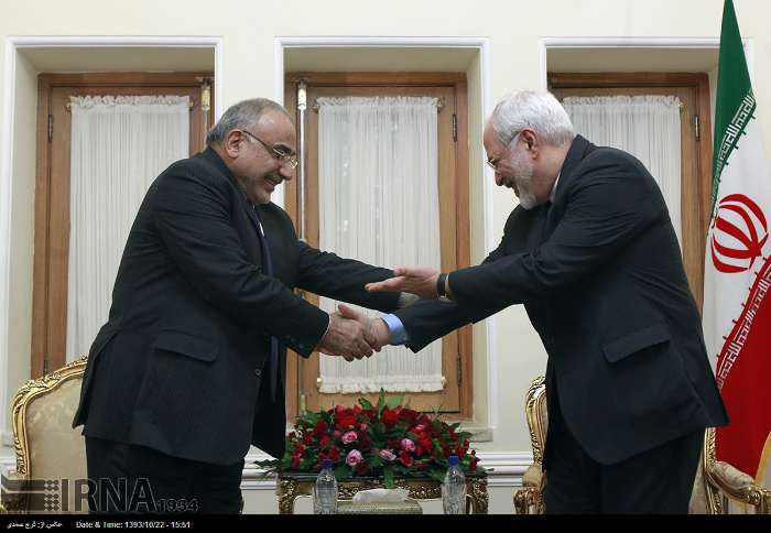 zarif meets iraqi oil minister adil abd al mahdi