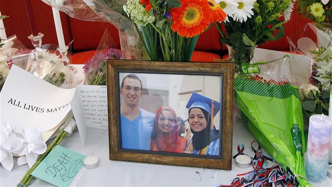 A makeshift memorial for the victims at the University of North Carolina.