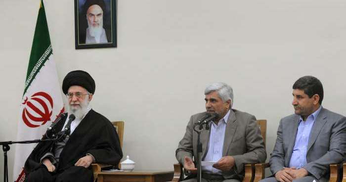 Supreme Leader of the Islamic Revolution Ayatollah Seyyed Ali Khamenei meets members of the headquarters of martyrs from educational, academic and art centers on Feb 26, 2015.