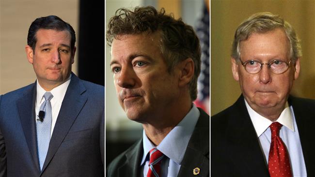 From left: Ted Cruz, Rand Paul, Mitch McConnell