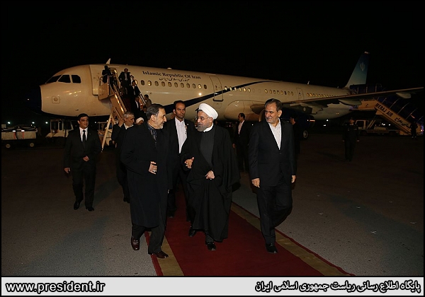 rouhani return from tajikistan Iran's President Hassan Rouhani arrives in Tehran from Turkmenistan visit on March 11, 2015.